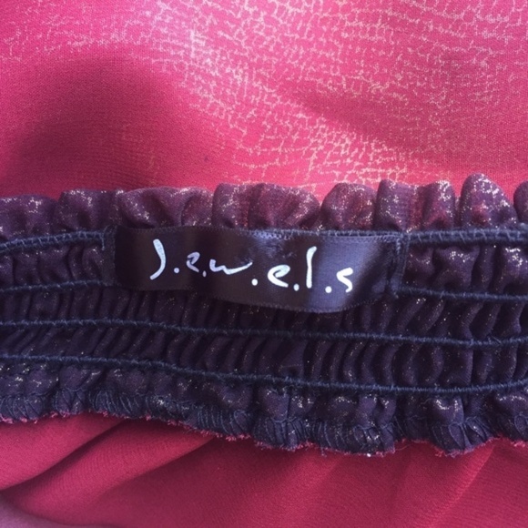 J.e.w.e.l.s One Shoulder Metallic Sheer Top S - Picture 5 of 6